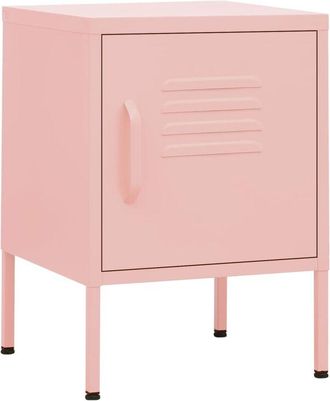 vidaXL Mesita De Noche Acero Rosa 35x35x51 Cm Vidaxl