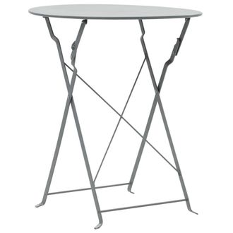 Berkfield Home Durable 3 Piece Bistro Set Steel Grey