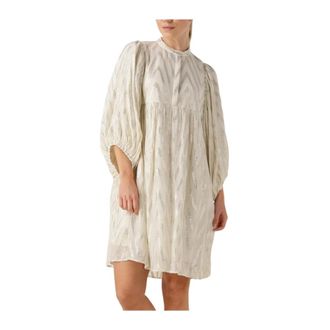 Bruuns Bazaar Kleedjes, Dames, Beige, S, Zand Midi Jurk voor Zonnige Dagen