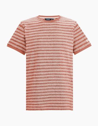 Regatta Mens Regatta Mens Benlin Striped T-Shirt - Brick White Stone - Size: 46