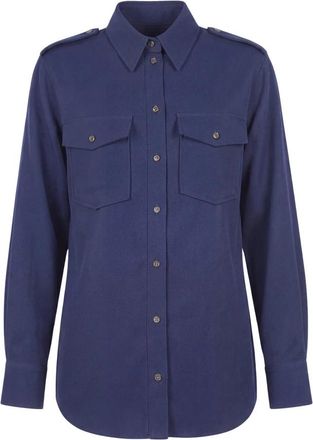 ottod'Ame Poplin Shirt - Dames - Overhemden - Blauw - L - Katoen - Overhemden