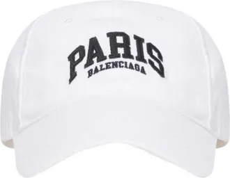 Balenciaga Paris Logo Baseball Cap White 680748410B29060