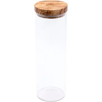 B&eacute;rard Glass Storage Jar With Olive Wood Lid, 50-ounce in Brown at Nordstrom