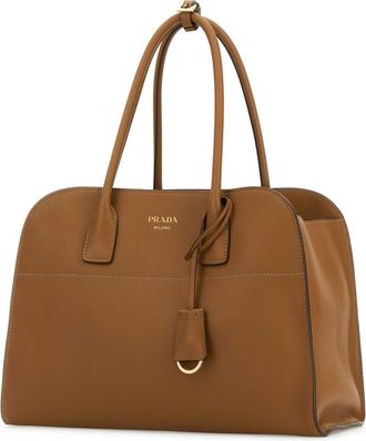 Prada Womens Camel Leather Medium Shopping Bag Caramel0 Vitello Borse A Mano