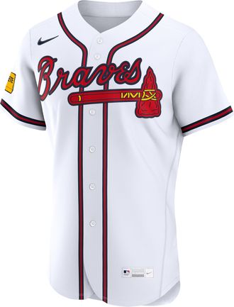 Nike Atlanta Braves Nike Mens MLB Authentic Jersey in White | 89000ILYAW-38L
