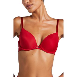 Hunkem&ouml;ller 2-Pack Padded Underwired Bra in Red-Black at Nordstrom, Size 32B