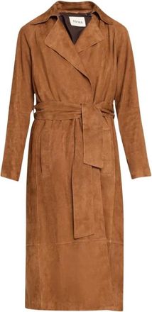 Arma Yava Trenchcoat - Dames - Trenchcoats - Bruin - M - Leer - Jassen