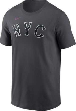 Nike Francisco Lindor New York Mets City Connect Nike Mens MLB T-Shirt in Grey | N19906FNM9-HUA