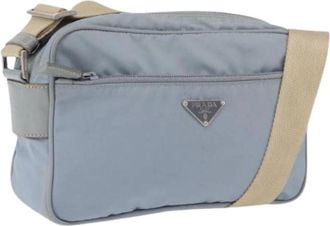 Prada Pre-owned Vintage Nylon Shoulder Bag - Dames - Vintage Schoudertas - Blauw - ONE Size - Nylon - Vintage