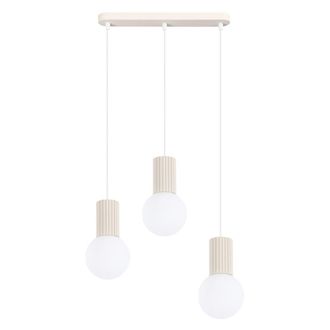 Sollux Lighting L&aacute;mpara colgantes beige aluminio/vidrio alt. 120 cm