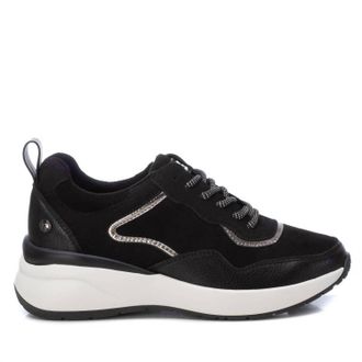 Xti Womens Suede Metallic Sneakers In Black