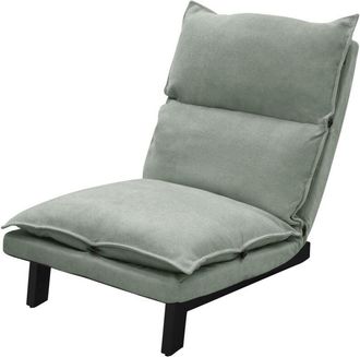 ML Design Ml-design - Silla De Suelo Gris-verde, Sof&aacute; Reclinable Para Sal&oacute;n, Asiento Ergon&oacute;mico Con Respaldo Ajustable Coj&iacute;n Tapizado Con Funda De Lino Estructu