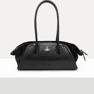 Vivienne Westwood Shirley Small Holdall Shiny Veg Tan/suede Black