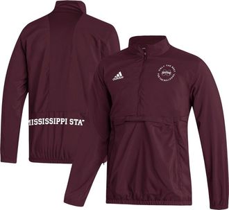 adidas Mens adidas Maroon Mississippi State Bulldogs AEROREADY Half-Zip Jacket at Nordstrom, Size Medium