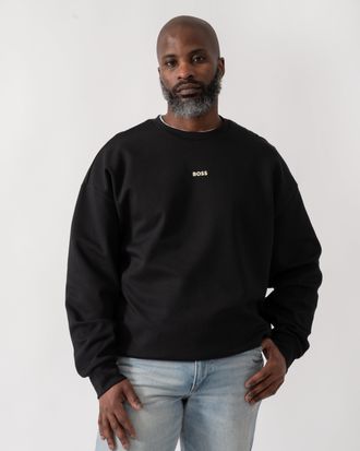 HUGO BOSS Mens Long Sleeve Sweatshirt in Black Cotton - Size X-Large