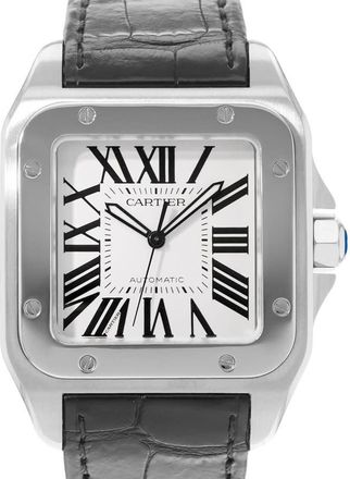 Cartier Pre-owned Cartier Santos 100 Automatic Silver Dial Mens Watch W20073X8