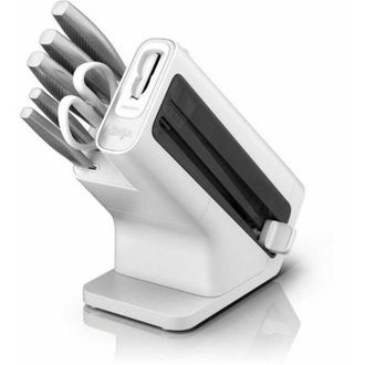 Ninja Staysharp White Knife Block With Sharpener