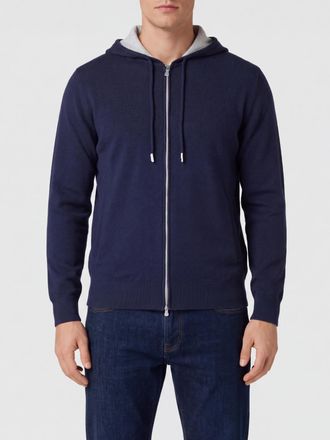 Eleventy Felpa con cappuccio in cashmere e chiusura a zip