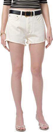 Citizens Of Humanity Marlow High Waist Raw Hem Cutoff Denim Shorts in Plaster Cream at Nordstrom, Size 23