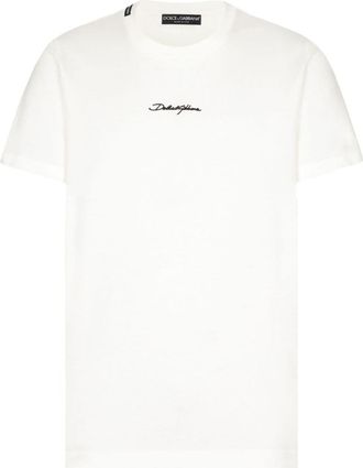 Dolce & Gabbana White Signature Logo T-Shirt