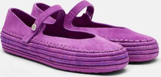 Loewe Paulas Ibiza Rio suede Mary Jane flats