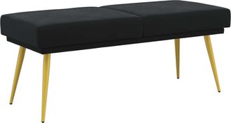 vidaXL Banco De Doble Capa Negro 120 X 45 X 46 Cm Terciopelo Vidaxl