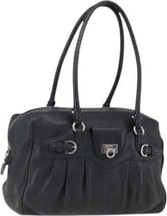 Ferragamo Pre-owned Shoulder Bags, female, Black, Size: ONE SIZE Pre-owned Shoulder Bag