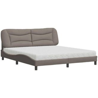 vidaXL Cama Con Colch&oacute;n Hvar De Tela Gris Taupe 180x200 Cm Vidaxl