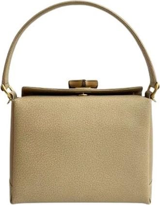 Gucci Pre-owned Handbags, female, Beige, Size: ONE SIZE Pre-owned Leather Handbag