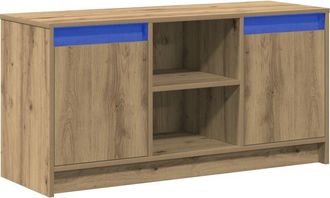 vidaXL TV Cabinet with LED Lights in Artisan Oak, 100x34x50 cm, Made from Engineered Wood. vidaXL