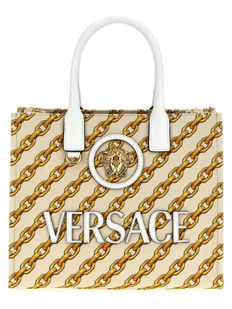 Versace Womens Borsa Shopper Piccola La Medusa in Beige