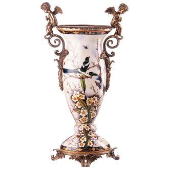 OEM Jarr&oacute;n De Porcelana Con &Aacute;ngeles Porcelana Con Bronce