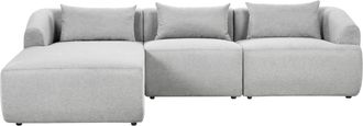 Beliani Beliani - Sof&aacute; Esquinero Minimalista Moderno Derecho Tapizado De Tela Cojines Adicionales 3 Plazas Gris Svansele