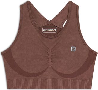 Freddy Top sportivo seamless ice wash con spalline incrociate