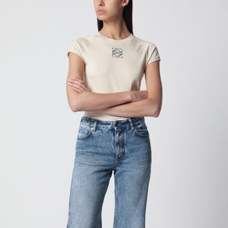 Loewe Light beige slim-fit cotton jersey T-shirt
