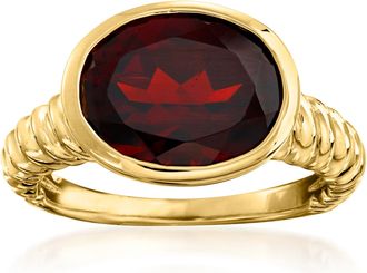 Ross-Simons Oval Garnet Ring in 18kt Gold Over Sterling