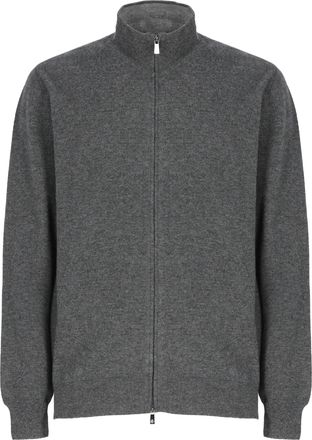 Della Ciana Grey Wool-Blend Zip-Through Knit