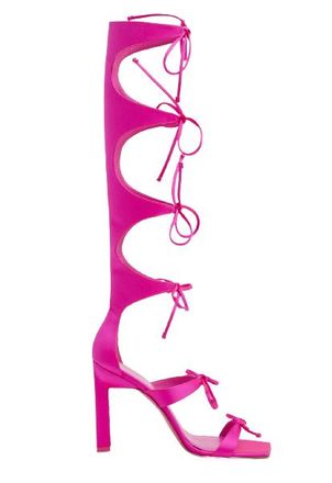 The Attico The Attico Pink Satin Aria Gladiator Sandal Size 38
