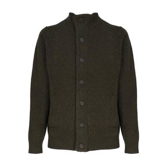 Barbour Cardigan con zip e toppe - - Knitwear - Uomo - Verde - M