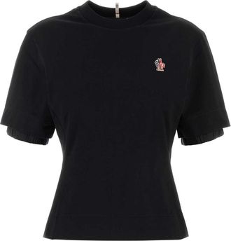 Moncler Black Logo-patch Cotton T-shirt