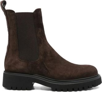 Guglielmo Rotta Zwarte Su&egrave;de Amandel Teen Laarzen - Dames - Chelseaboots - Bruin - 38 EU - Su&egrave;de - Schoenen