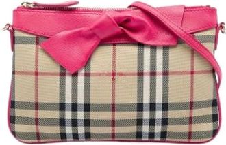 Burberry Pre-owned Peyton Cross Body Bag - Dames - Vintage Schoudertas - Beige - ONE Size - Leer - Vintage