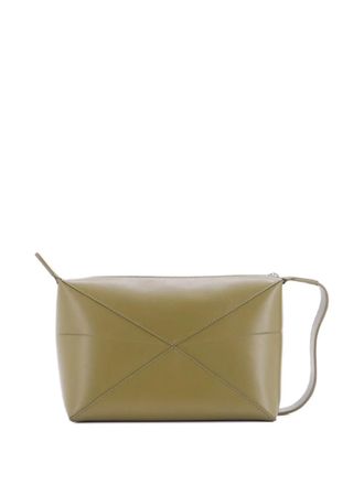 Loewe Puzzle Fold Wash Bag Leather pouch - Groen