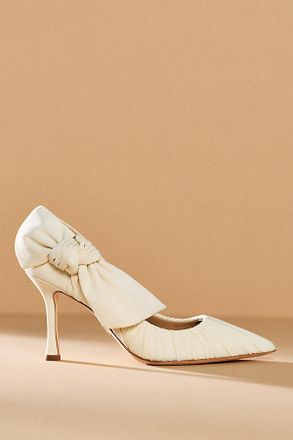 Badgley Mischka Vanesa Ruched Bow Heels