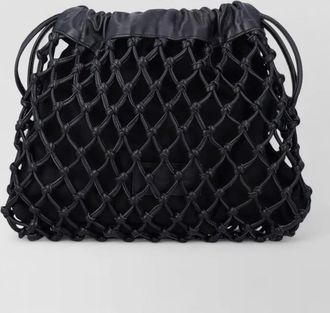 Frankie Shop morgan leather macrame small bucket pouch