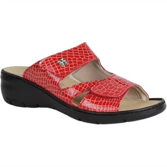 Helle Comfort Womens Aura Slide Sandals In Red