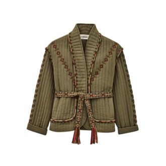 BA&SH Ba&Sh, Light Jackets, female, Green, Size: XS Quilted Jacket