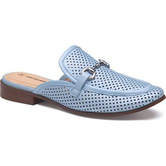 Johnston & Murphy Ali Perforated Bit Mule in Light Blue Pearlized at Nordstrom, Size 8.5