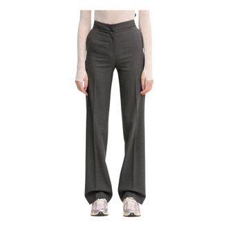 Marine Serre Regenerated Tailoring Wide Leg Broeken - Dames - Broeken - Grijs - Maat: M Wol