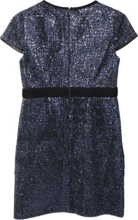 Maje Glitter Mini Dress in Navy Blue Sequins